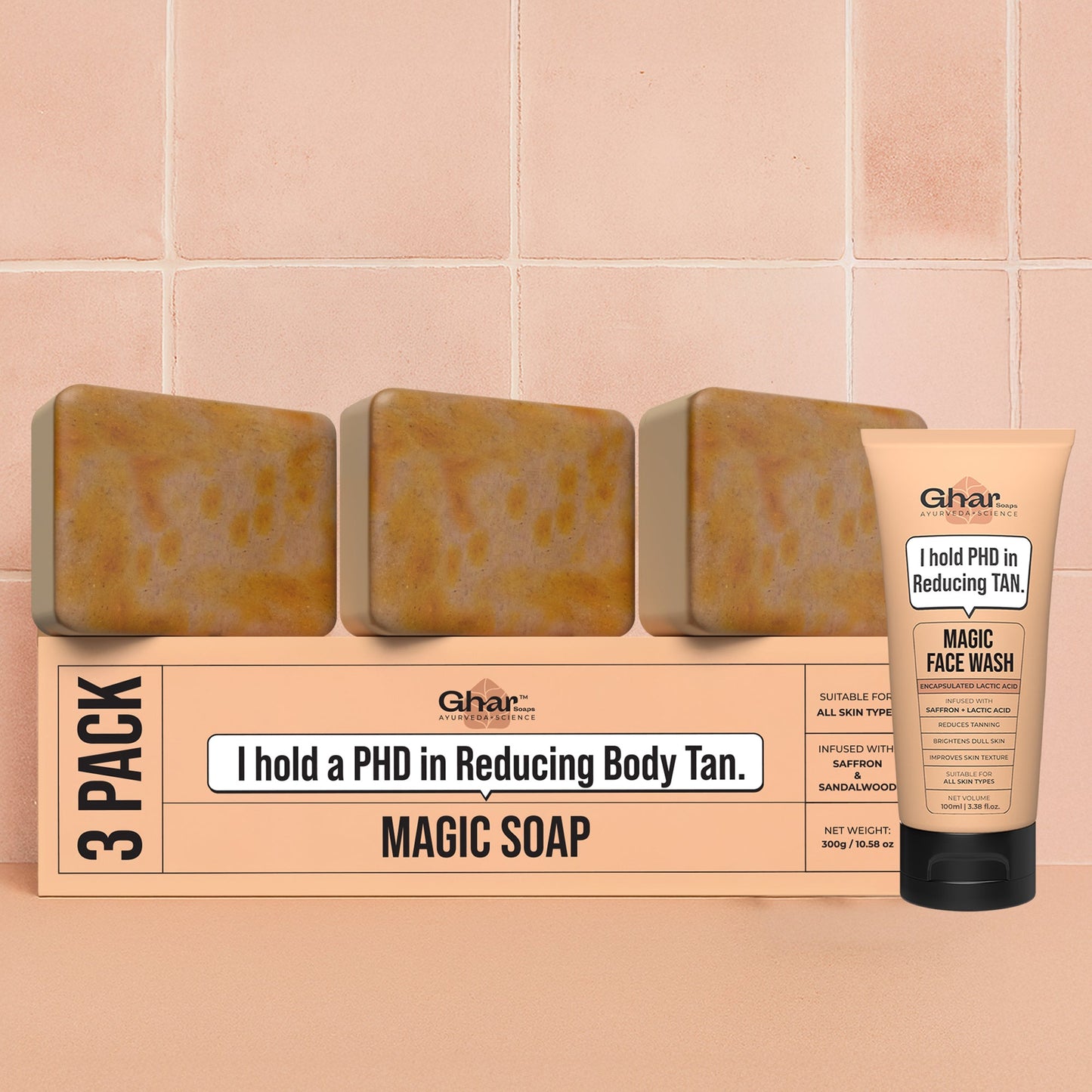 Magic Soap 3 Pack + Magic Face Wash 100ml